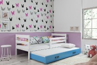 Dětská postel s přistýlkou ERYK 2 80x190 cm, bílá/modrá