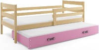Dětská postel s přistýlkou ERYK 2 80x190 cm, borovice/růžová