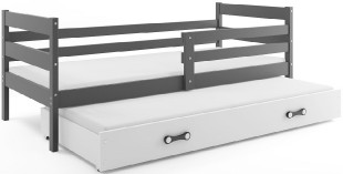 Dětská postel s přistýlkou ERYK 2 80x190 cm, grafitová/bílá