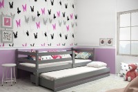 Dětská postel s přistýlkou ERYK 2 80x190 cm, grafitová/grafitová