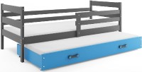 Dětská postel s přistýlkou ERYK 2 80x190 cm, grafitová/modrá