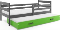 Dětská postel s přistýlkou ERYK 2 80x190 cm, grafitová/zelená