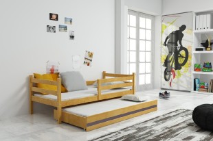 Dětská postel s přistýlkou ERYK 2 80x190 cm, olše/grafitová