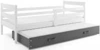Dětská postel s přistýlkou ERYK 2 90x200 cm, bílá/grafitová