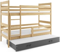 Patrová postel s přistýlkou ERYK 3 80x160 cm, borovice/grafitová