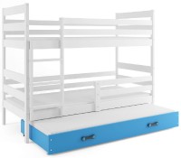 Patrová postel s přistýlkou ERYK 3 80x190 cm, bílá/modrá