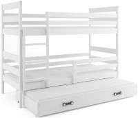 Patrová postel s přistýlkou ERYK 3 90x200 cm, bílá/bílá