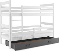 Patrová postel ERYK 80x160 cm, bílá/grafitová