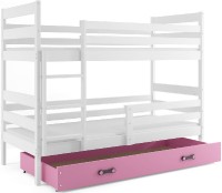 Patrová postel ERYK 80x160 cm, bílá/růžová