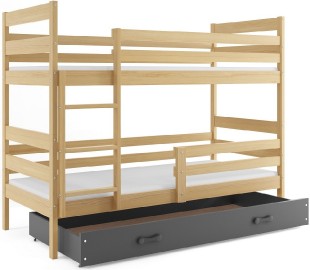Patrová postel ERYK 80x160 cm, borovice/grafitová