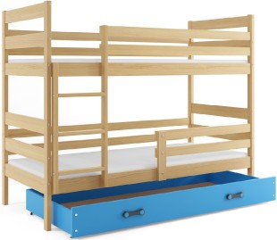 Patrová postel ERYK 80x160 cm, borovice/modrá