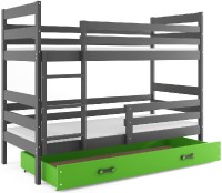 Patrová postel ERYK 80x160 cm, grafitová/zelená