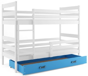 Patrová postel ERYK 80x190 cm, bílá/modrá