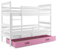 Patrová postel ERYK 80x190 cm, bílá/růžová