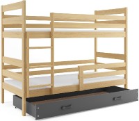 Patrová postel ERYK 90x200 cm, borovice/grafitová