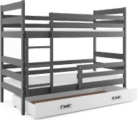 Patrová postel ERYK 90x200 cm, grafitová/bílá