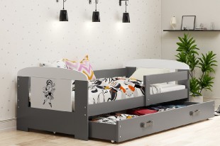 Dětská postel FILIP 80x160 cm, grafitová/bílá