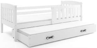 Dětská postel s přistýlkou KUBUS 2 80x190 cm, bílá/bílá