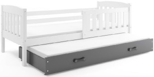 Dětská postel s přistýlkou KUBUS 2 80x190 cm, bílá/grafitová