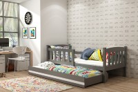 Dětská postel s přistýlkou KUBUS 2 80x190 cm, grafitová/bílá