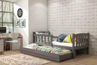 Dětská postel s přistýlkou KUBUS 2 80x190 cm, grafitová/grafitová
