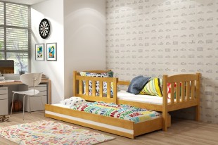 Dětská postel s přistýlkou KUBUS 2 80x190 cm, olše/bílá