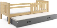 Dětská postel s přistýlkou KUBUS 2 90x200 cm, borovice/grafitová