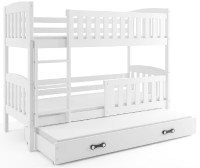 Patrová postel s přistýlkou KUBUS 3 80x190 cm, bílá/bílá