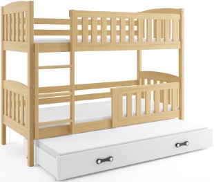Patrová postel s přistýlkou KUBUS 3 80x190 cm, borovice/bílá