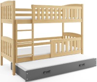 Patrová postel s přistýlkou KUBUS 3 80x190 cm, borovice/grafitová