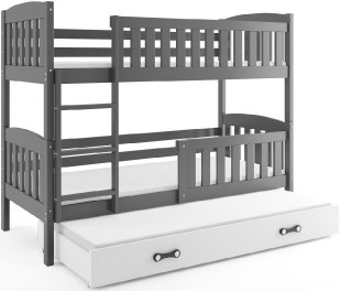 Patrová postel s přistýlkou KUBUS 3 80x190 cm, grafitová/bílá