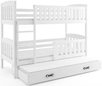Patrová postel s přistýlkou KUBUS 3 90x200 cm, bílá/bílá