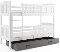 Patrová postel KUBUS 80x190 cm, bílá/grafitová