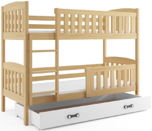 Patrová postel KUBUS 90x200 cm, borovice/bílá