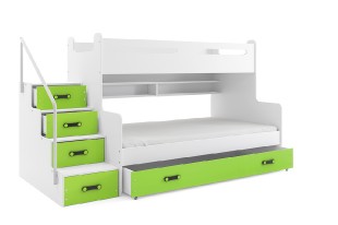 Patrová postel MAX 3 120x200 cm, bílá/zelená
