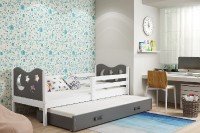 Dětská postel s přistýlkou MIKO 2 80x190 cm, bílá/grafitová