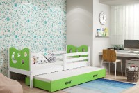 Dětská postel s přistýlkou MIKO 2 80x190 cm, bílá/zelená