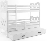 Patrová postel s přistýlkou MIKO 3 80x160 cm, bílá/bílá - výprodej