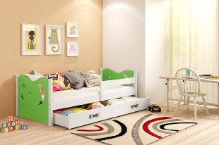 Dětská postel MIKOLAJ 80x160 cm, bílá/zelená