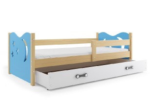 Dětská postel MIKOLAJ 80x160 cm, borovice/modrá
