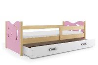 Dětská postel MIKOLAJ 80x160 cm, borovice/růžová