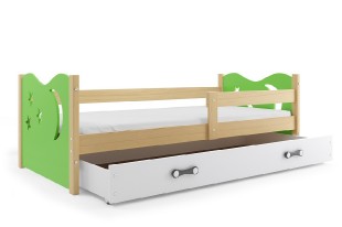Dětská postel MIKOLAJ 80x160 cm, borovice/zelená