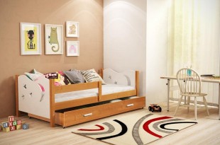 Dětská postel MIKOLAJ 80x160 cm, olše/bílá