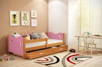 Dětská postel MIKOLAJ 80x160 cm, olše/růžová