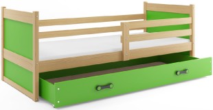 Dětská postel RICO 1 80x190 cm, borovice/zelená