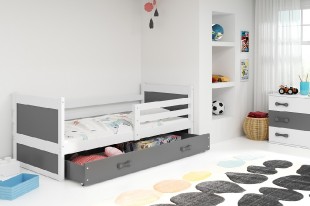 Dětská postel RICO 1 90x200 cm, bílá/grafitová