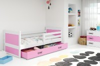 Dětská postel RICO 1 90x200 cm, bílá/růžová