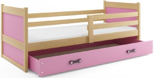 Dětská postel RICO 1 90x200 cm, borovice/růžová