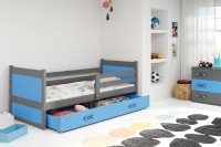 Dětská postel RICO 1 90x200 cm, grafitová/modrá