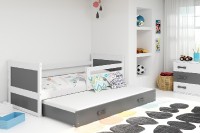 Dětská postel s přistýlkou RICO 2 80x190 cm, bílá/grafitová
